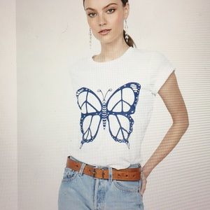 Lauren Moshi Croft Peace Butterfly T-Shirt
